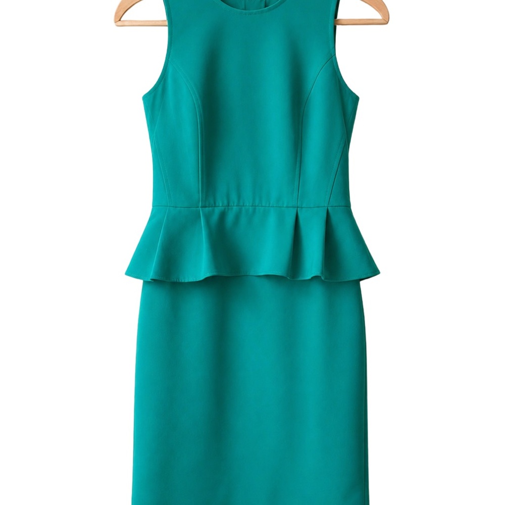 LOFT Teal Peplum Dress | Size 2 | Structured Sheath